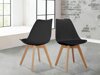 Set di sedie Denton 1029 (Nero + Luminoso legno)