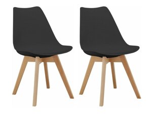 Set stolica Denton 1029 (Crna + Svijetlo drvo)