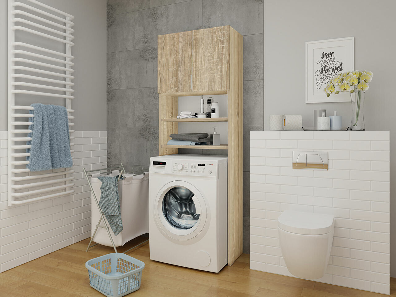 Colonne de salle de bain Dover 114 (Sonoma chêne) - Meubles de salle de