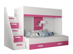 Divstāvu gulta Hartford 356 (Balts + Spīdīgi rozā + Glancēts balts)