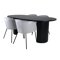 Conjunto de comedor Dallas 3313 (Negro + Gris claro)