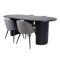 Conjunto de comedor Dallas 3321 (Negro + Gris)