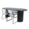 Conjunto de comedor Dallas 3322 (Negro + Gris claro)