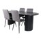 Conjunto de comedor Dallas 3325 (Negro + Gris)