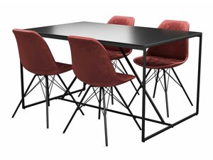 Маса и столове за трапезария Parkland 388 (Червен + Черен)