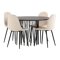 Conjunto de comedor Dallas 3370 (Negro + Beige)