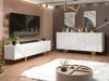 Set mobili soggiorno Merced M102 (Bianco + Bianco lucido)