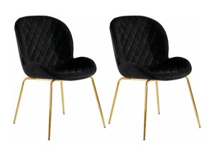 Conjunto de sillas Denton 1113 (Negro + Dorado)