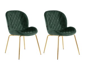 Kėdžių komplektas Denton 1113 (Žalia + Auksinė)