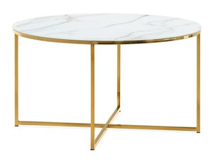 Klubska mizica Concept 55 203 (Beli marmor + Zlata)