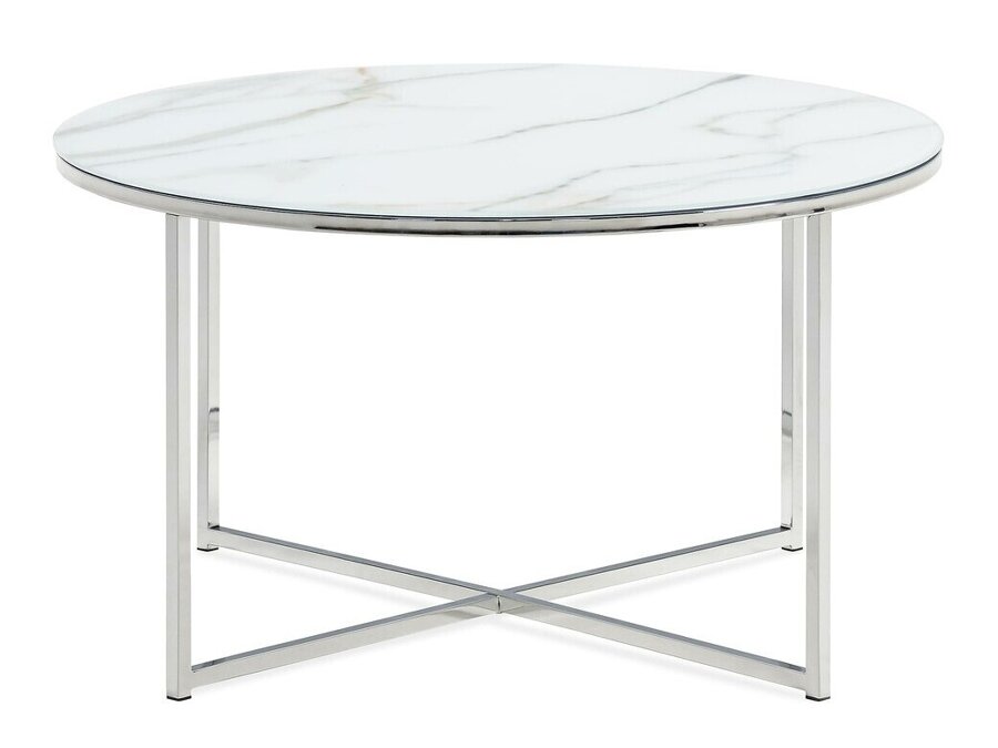 Tavolino da caffè Concept 55 203 (Marmo bianco + Argento)
