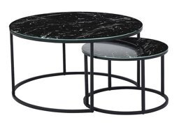 Conjunto mesa de centro Riverton 435 (Mármol negro + Negro)