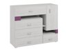 Commode Omaha D132 (Pin blanchi + Pourpre)