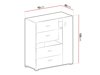 Commode Omaha D133 (Pin blanchi + Pourpre)