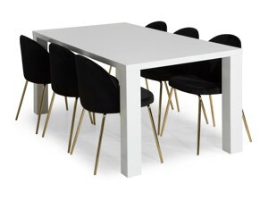 Маса и столове за трапезария In Living 325 (Черен + Мед)