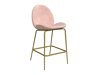 Zemais bāra krēsls Tulsa 516 (Tumši rozā + Misiņš)