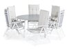 Conjunto de mesa e cadeiras Comfort Garden 1616 (Branco + Cinzento)