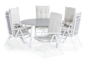 Stalo ir kėdžių komplektas Comfort Garden 1616 (Balta + Pilka)