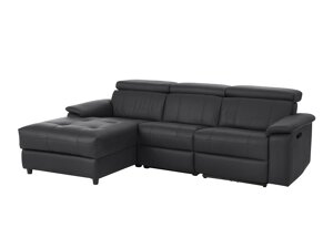 Ρυθμιζόμενος γωνιακός καναπές Denton 654 (Μαύρο)