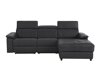 Ρυθμιζόμενος γωνιακός καναπές Denton 654 (Μαύρο)