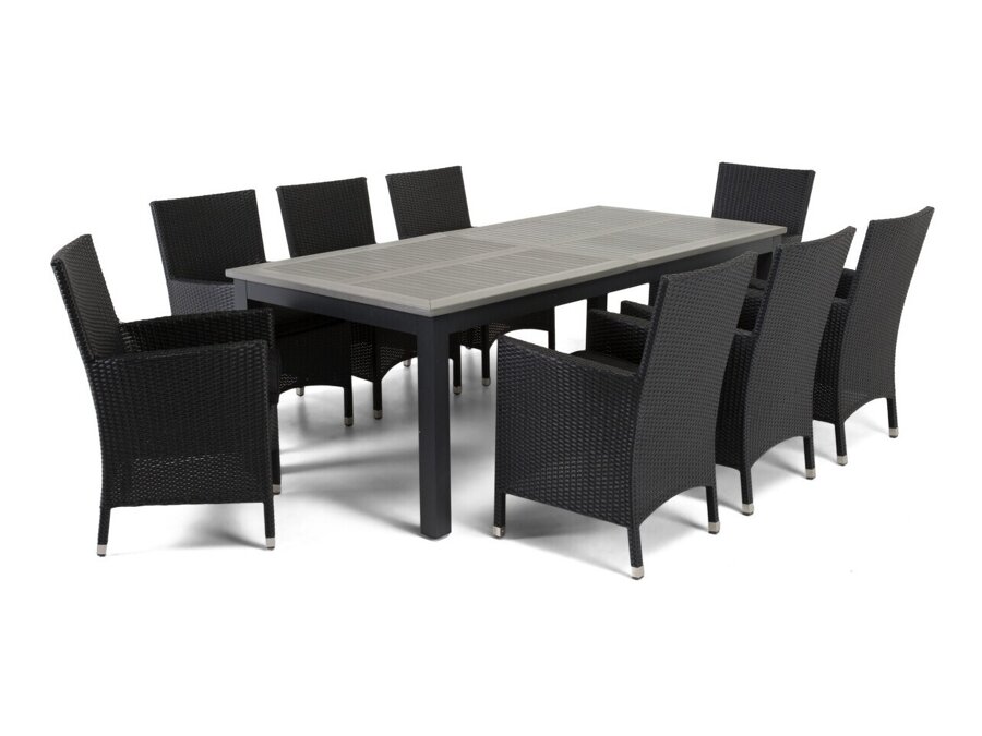 Asztal és szék garnitúra Comfort Garden 1320 (Fekete)
