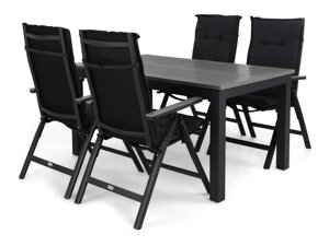 Conjunto de mesa e cadeiras Comfort Garden 1327 (Preto + Cinzento)
