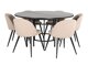 Маса и столове за трапезария Dallas 2387 (Черен + Beige)