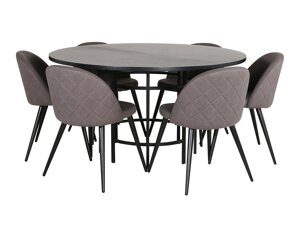 Маса и столове за трапезария Dallas 2387 (Черен + Сив)