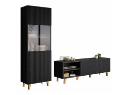 Wohnzimmer-Sets Charlotte H110 (Schwarz)