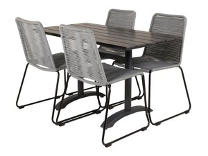 Стол и стулья Dallas 2196 (Серый + Чёрный)