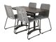 Conjunto de mesa e cadeiras Dallas 2196 (Cinzento + Preto)