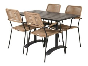 Стол и стулья Dallas 2283 (Коричневый + Чёрный)