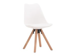 Καρέκλα Dallas 3478 (Άσπρο + Ανοιχτό χρώμα ξύλου)