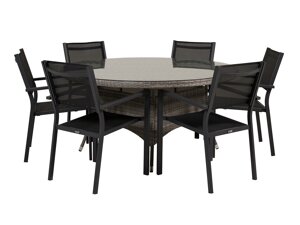 Conjunto de mesa y sillas Dallas 3480 (Negro)