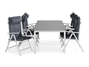 Conjunto de mesa y sillas Comfort Garden 1493 (Gris + Blanco)