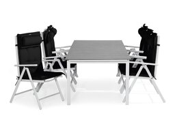 Asztal és szék garnitúra Comfort Garden 1493 (Fekete + Fehér)