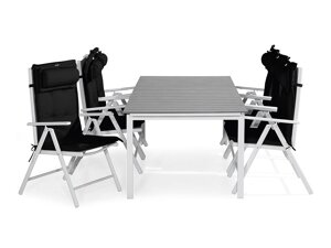 Tisch und Stühle Comfort Garden 1493 (Schwarz + Weiß)
