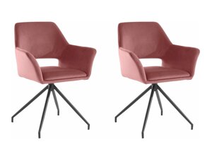 Krēslu komplekts Denton 1124 (Melns + Tumši rozā)