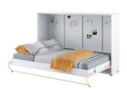 Zidni krevet Concept Pro Lenart AH110 (Bijela + Sjajno bijela)