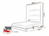 Zidni krevet Concept Pro Lenart AH109 (Bijela + Sjajno bijela)