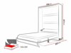 Zidni krevet Concept Pro Lenart AH109 (Bijela + Sjajno bijela)