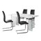 Conjunto de comedor Denton 1134 (Blanco + Negro)