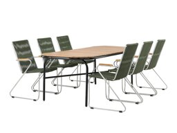 Tisch und Stühle Dallas 3524 (Grün + Silber)