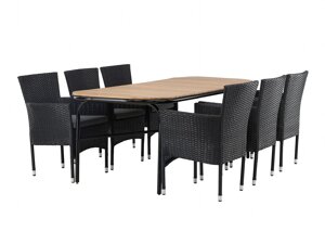 Conjunto de mesa y sillas Dallas 3525 (Negro)