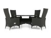 Asztal és szék garnitúra Comfort Garden 1387 (Fekete)