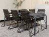 Conjunto de mesa e cadeiras Dallas 3542 (Cinzento escuro + Preto)