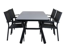 Laua ja toolide komplekt Dallas 3587 (Must)