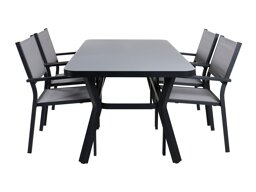 Laua ja toolide komplekt Dallas 3587 (Hall + Must)