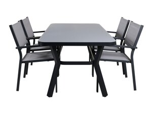 Conjunto de mesa e cadeiras Dallas 3587 (Cinzento + Preto)