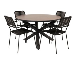 Conjunto de mesa e cadeiras Dallas 3605 (Preto)